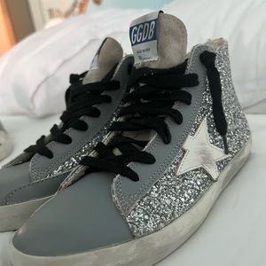 Silver glitter golden goose big girls 4 in great condition taking offers